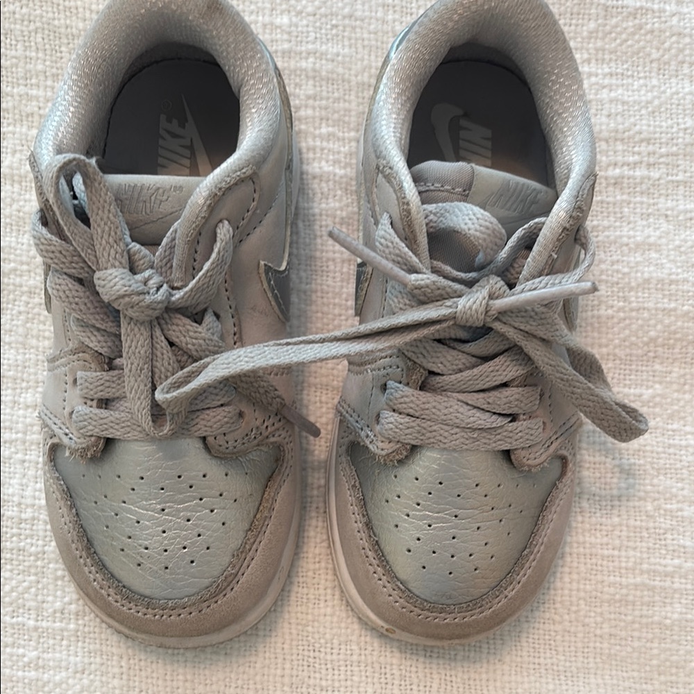Nike Silver Sneakers Suede Low-Top Design